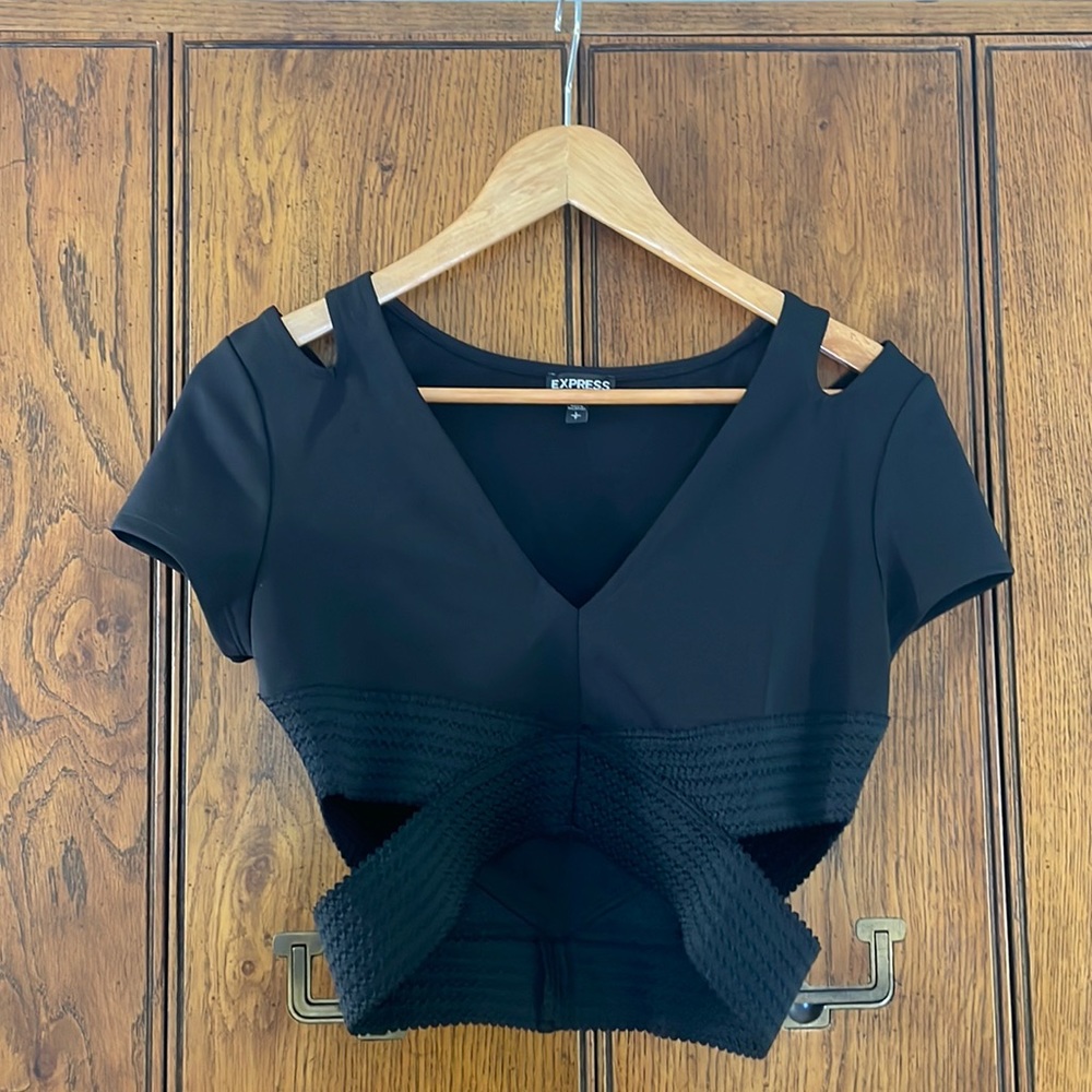 Express black crop top
